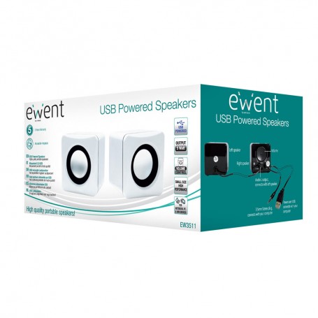 EMINENT SPEAKER 2.0 USB 5WATT CONTROLLO VOLUME INGRESSO CUFFIE WHITE