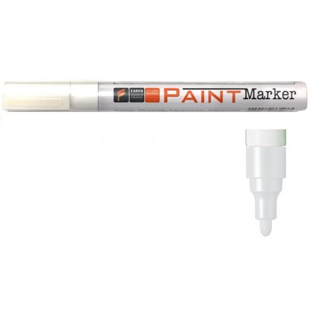 FAREN PAINT MARKER PENNARELLO INDELEBILE A VERNICE COLORE BIANCO PUNTA MEDIA