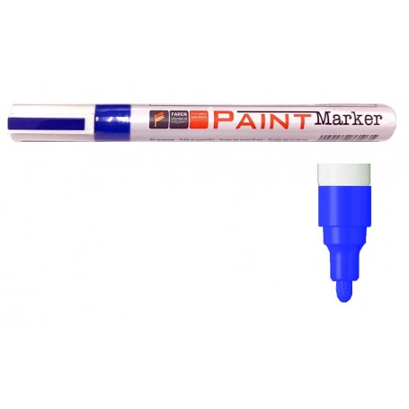 FAREN PAINT MARKER PENNARELLO INDELEBILE A VERNICE COLORE BLUE PUNTA MEDIA