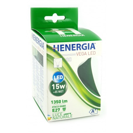 HENERGIA VEGA SPOT LED R80 15W 4000K 1350LM E27 A+ LUCE NATURALE