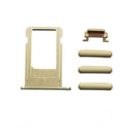 PER APPLE IPHONE  6G  GOLD SET DI RICAMBIO PULSANTI (VOLUME-MUTE-ON/OFF-CARRELLO SIM)