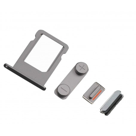 PER APPLE IPHONE 5S  SPACE GRAY SET DI RICAMBIO PULSANTI (VOLUME-MUTE-ON/OFF-CARRELLO SIM)