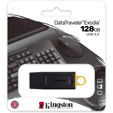 KINGSTON PENDRIVE DATATRAVELER EXODIA DTX/128GB USB FLASH 128GB USB 3.2 GEN 1  NERO