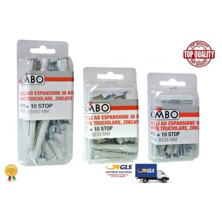 KOMBO KIT 30PZ TASSELLI E VITI 3 MISURE