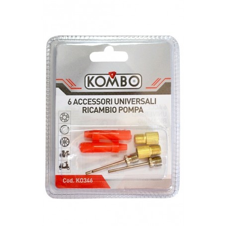 KOMBO Kit 6 Accessori Universali per ricambio pompa Gonfiaggio