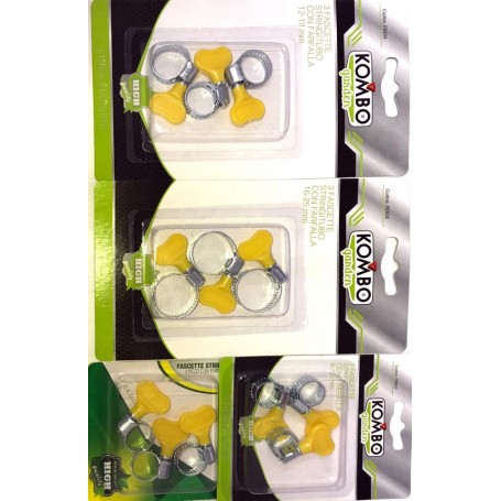 KOMBO SET 12PZ FASCETTE STRINGITUBO IN ACCIAIO CON  FARFALLA PLASTICA VARIE MISURE