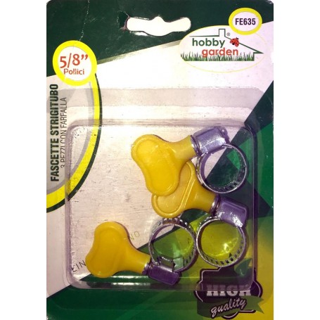 KOMBO SET 3PZ FASCETTE STRINGITUBO IN ACCIAIO CON  FARFALLA PLASTICA 5/8" 6-10MM