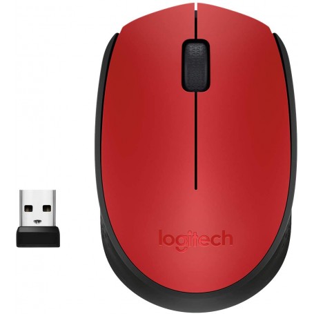 LOGITECH M171 MOUSE WIRELESS 2.4GHz ROSSO/NERO 1000 DPI CON RICEVITORE USB 910-004641