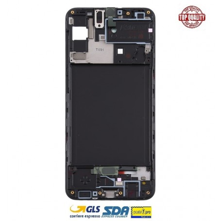 PIASTRA FRAME ALLOGGIAMENTO LCD ANTERIORE PER SAMSUNG GALAXY A30S SM-A307 NERO