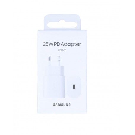 SAMSUNG ALIMENTATORE USB 25W TIPE-C CARICA FAST ULTRA  RAPIDA COLORE BIANCO EP-TA800