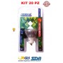 20 PZ OMEGA FARETTO LUCE LED CALDA  GU10 7W 7BULB 3000 DOPPIO BLISTER 400LM 50X55mm 50Hz 220V