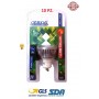 10 PZ. OMEGA FARETTO LUCE LED CALDA GU10 7W 7BULB 3000 DOPPIO BLISTER 400LM 50X55mm 50Hz 220V