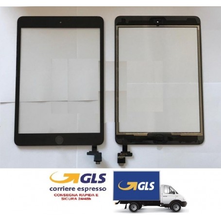 TOUCH SCREEN PER APPLE IPAD MINI 3 NERO WIFI 3G A1599/A1600 IC INCLUSO E BIADESIVO