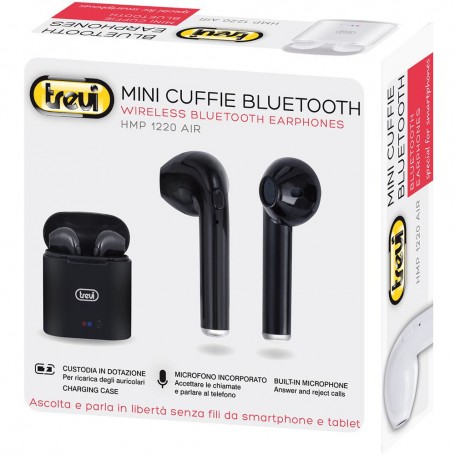 TREVI HMP 1220 AIR MINI CUFFIE BLUETOOTH WIRELESS CON CUSTODIA DI RICARICA WHITE