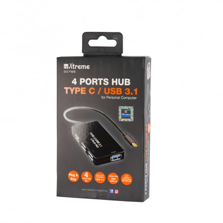 XTREME HUB 3.1 TYPE C 4 PORTE USB