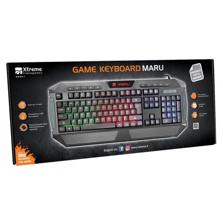 XTREME TASTIERA GAMING MULTIMEDIALE USB MARU RETROILLUMINATA