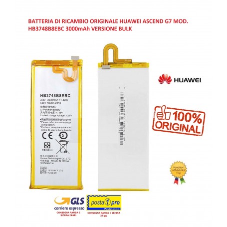 BATTERIA DI RICAMBIO PER HUAWEI ASCEND G7 MOD. HB3748B8EBC 3000 mAh