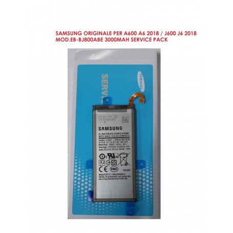 BATTERIA ORIGINALE SERVICE PACK SAMSUNG A600 A6/J600 J6 2018 MOD.EB-BJ800ABE 3000MAH