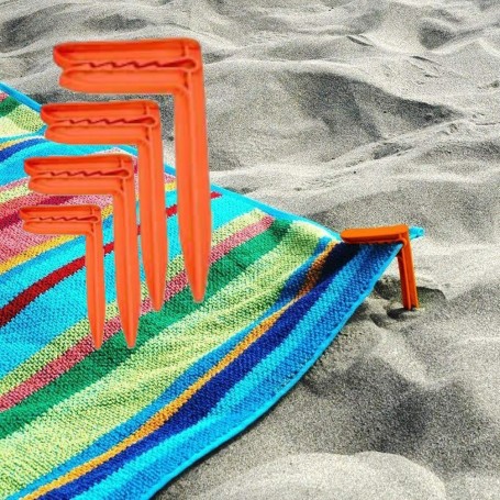 4 PZ. PINZE DA SPIAGGIA PER TELO MARE IN MATERIALE PLASTICA MISURA 15CMX7CM VARI COLORI