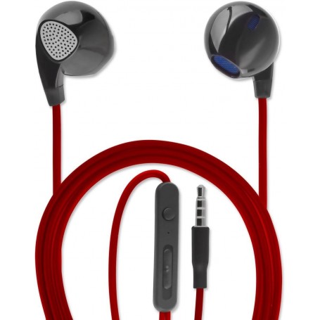 4SMARTS MELODY AURICOLARI CON FILO E TASTO ON/OFF JACK 3,5mm LUNGHEZZA 1,2mt RED