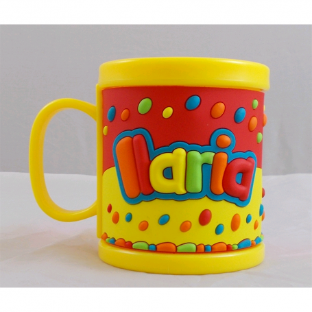 TAZZA IN PLASTICA CON NOME ILARIA A RILIEVO - JT058