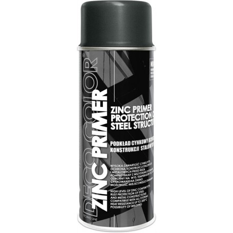 Deco Color Zinc Primer Spray 400ml Acciaio Metallo Saldatura Galve Riparazioni Antiruggine