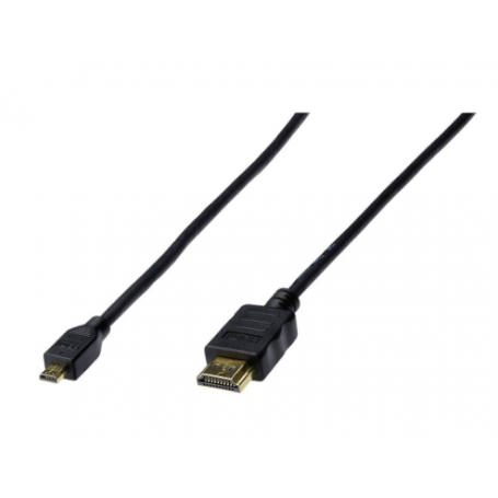 DIGITUS HDMI CAVO SPINA HDMI-A, SPINA HDMI MICRO-D 1.00 M NERO AK-330109-010-S CONTATTI CONNETTORE DORATI CAVO HDMI