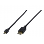 DIGITUS HDMI CAVO SPINA HDMI-A, SPINA HDMI MICRO-D 1.00 M NERO AK-330109-010-S CONTATTI CONNETTORE DORATI CAVO HDMI