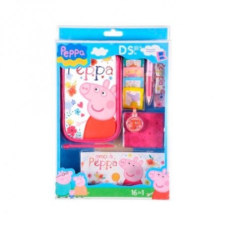 INDECA KIT PEPPA PIG PER  NINTENDO 3DS/3DS XL/DS XL/DS 16 PEZZI