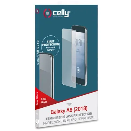 CELLY EASY GLASS PELLICOLA IN VETRO TEMPERATO PER SAMSUNG GALAXY A8+ (2018)