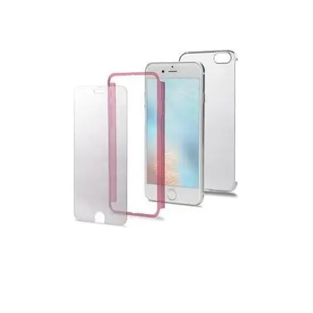 CELLY BODY 360 CUSTODIA PIU' PELLICOLA PER IPHONE 7 COLORE ROSA,TRASPARENTE