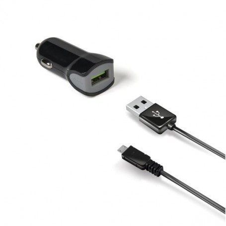 CELLY SMART CHARGE ADATTATORE DA AUTO USB CON CAVO DA 1MT USB/MICRO COLORE NERO