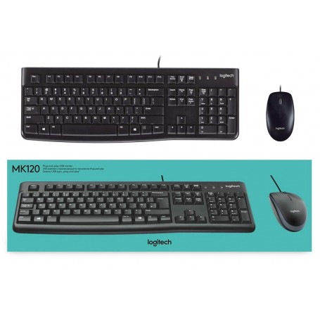 LOGITECH MK120 TASTIERA E MOUSE CON FILO USB