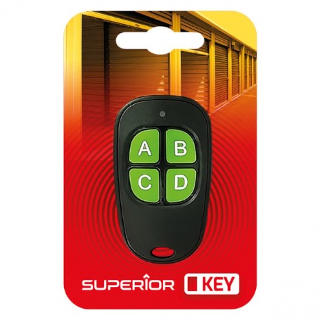 SUPERIOR KEY RADIOCOMANDO UNIVERSALE PER CANCELLI FREQUENZA FISSA 433MHZ, A 4 CANALI