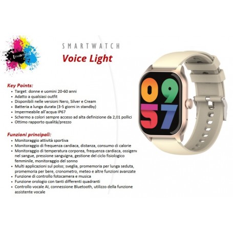 THE ARTISTS SMARTWATCH VOICE LIGHT CREAM