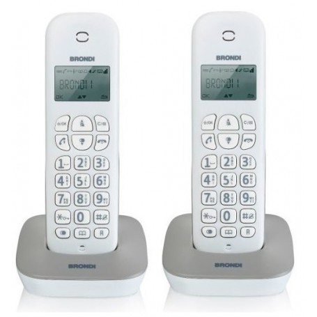 BRONDI CORDLESS GALA TWIN DUOS DIG.DECT GAP BIANCO GRIGIO