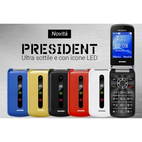 BRONDI PRESIDENT 3'' DUAL SIM SLIM FLIP RADIO FM 1,3MP WHITE