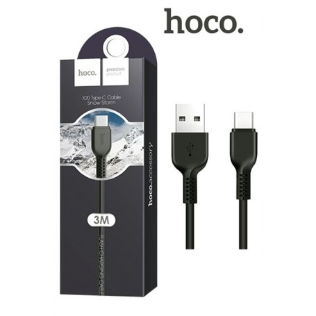 HOCO X20 CHARGING CAVO DI RICARICA M/M USB 3A TYPE-C 3 MT. NERO