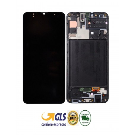 DISPLAY LCD TOUCH SCREEN ORIGINALE SAMSUNG A30S SM-A307 F/FN/DS NERO + FRAME