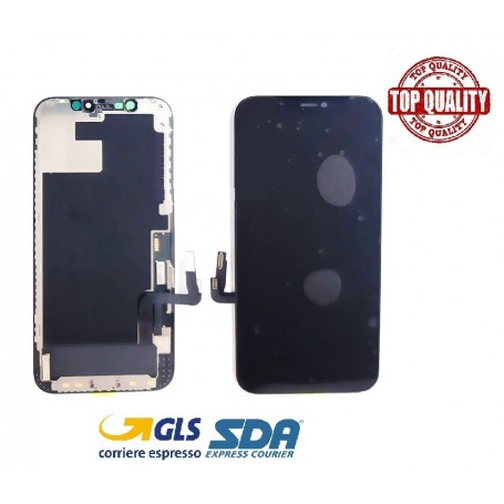 DISPLAY LCD (ZY-LTPS) PER APPLE IPHONE 12/12 PRO NERO 6,1" FRAME PARI ORIGINALE IC SWAPPABLE