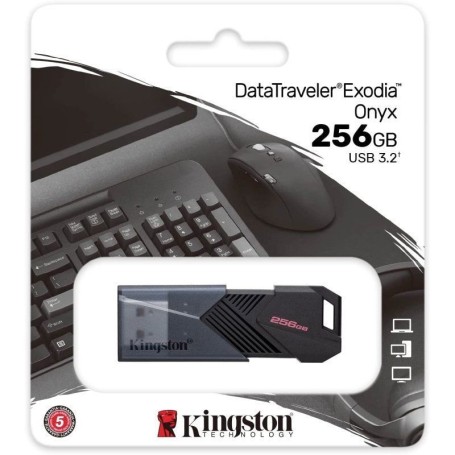 KINGSTON PENDRIVE USB 3.2 GEN 1 - 256GB EXODIA ONYX