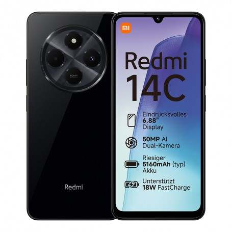 XIAOMI REDMI 14C 4G DUAL SIM 8GB RAM 256GB – MIDNIGHT BLACK