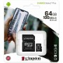 KINGSTON MEMORIA MICRO SD 64GB CLASSE 100 R A1  100MB/s R. CON ADATTATORE SD