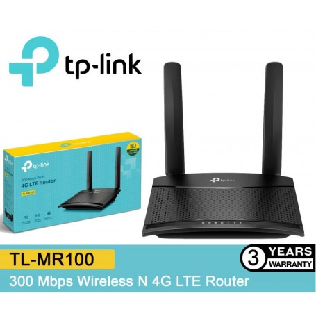 TP-LINK TL-MR100 ROUTER WIRELESS FAST ETHERNET BANDA SINGOLA (2.4 GHZ) 4G NERO