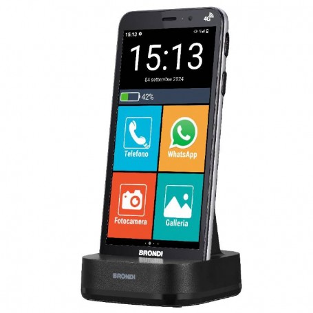 BRONDI AMICO VERO 4G - SENSORE DI CADUTA - LCD 5,7" HD+ LOCALIZZAZIONE GPS - TASTO SOS - NERO