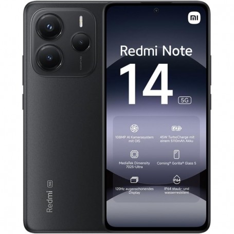 XIAOMI REDMI NOTE 14 5G (6.67") 8/256GB DUAL SIM IBRIDA - TIPO-C MIDNIGHT BLACK