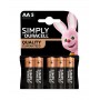 DURACELL SIMPLY STILO AA MN1500 LR06 BLISTER 5 BATTERIE ALCALINE