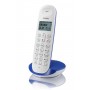 BRONDI TELEF CORDLESS LOTUS BIANCO BLU BIG DISPLAY, 50MEM, SVEGLIA, ID CHIAMATE, FINO 5 PORTATILI