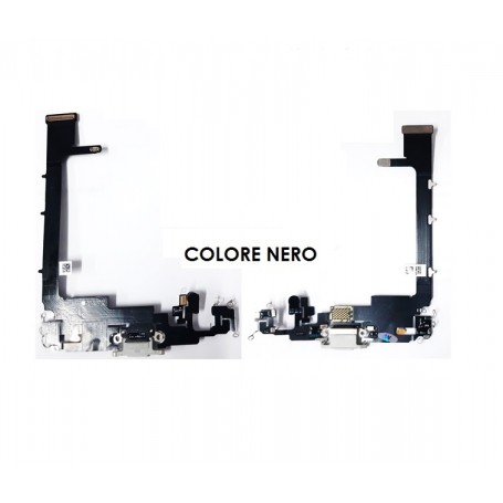 CONNETTORE DI RICARICA APPLE IPHONE 11 PRO MAX MICROFONO DOCK CARICA FLEX NERO