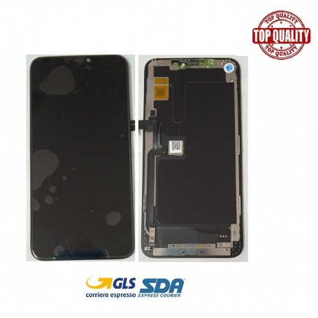 DISPLAY LCD HIGHEND OLED HARD PER APPLE IPHONE 11 PRO MAX NERO 6,5" NERO PARI ORIGINALE + ALLOGGI